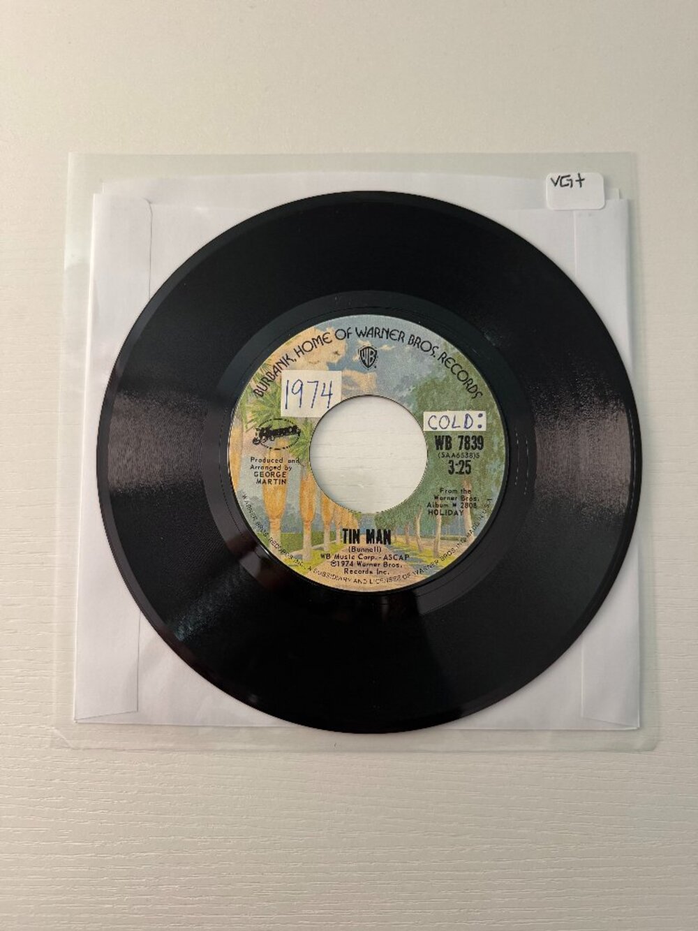 Vinyl Record America- Tin Man/ In The Country (45 RPM) | VG+ | Classic Rock